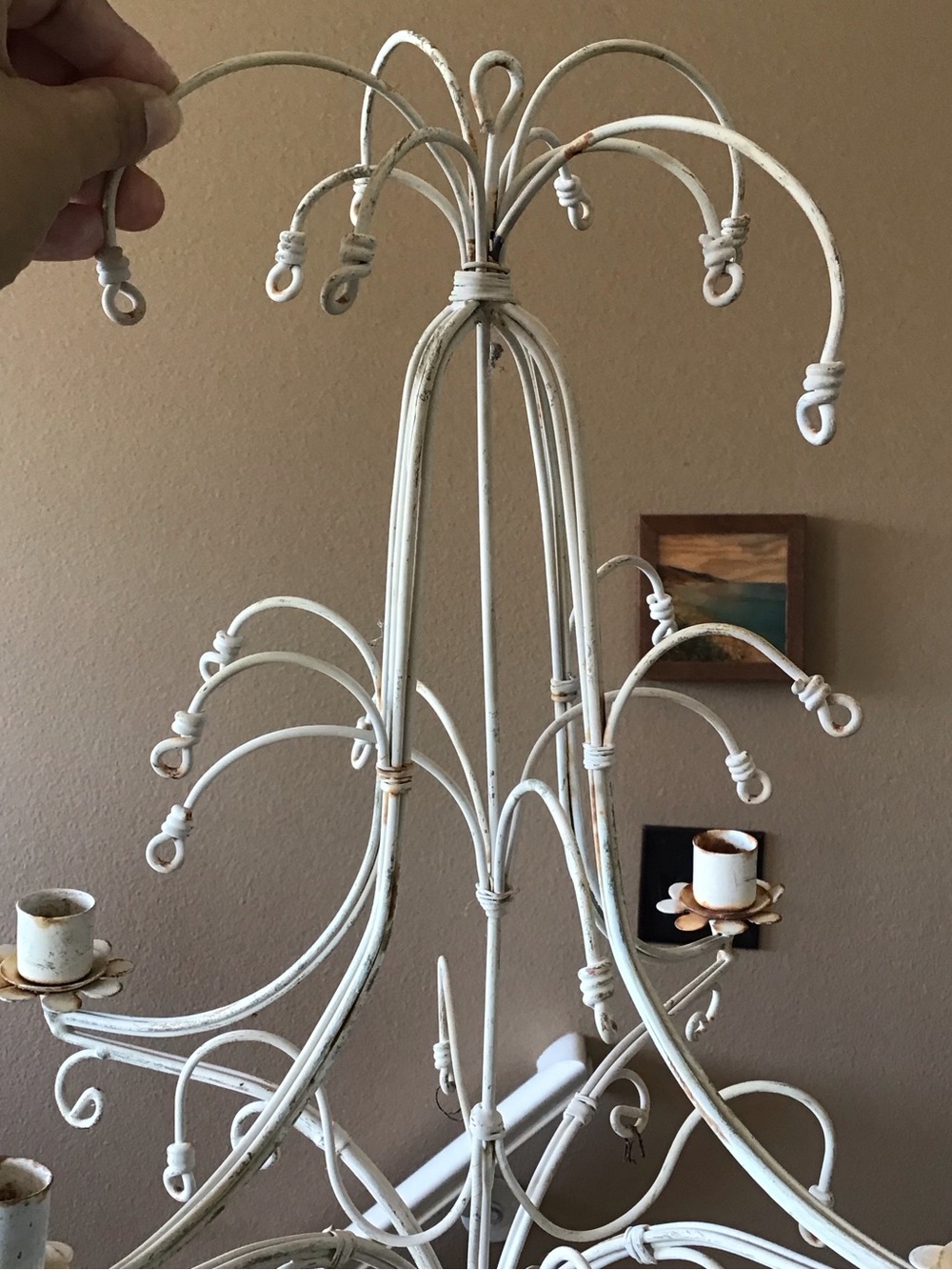 Vintage Shabby Farmhouse Cottage Metal Candelabra - Picture 3 of 4